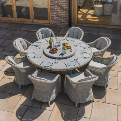 39509-kit-ox-180-ro-hc-ls-cg-1-small.webp Oxford 8 Seat Round Dining Set with Heritage Dining Chairs & Woven Lazy Susan - Ceramic Glass